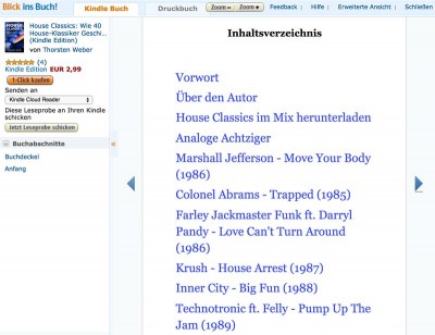House Classics, Blick ins E-Book, Amazon Reader
