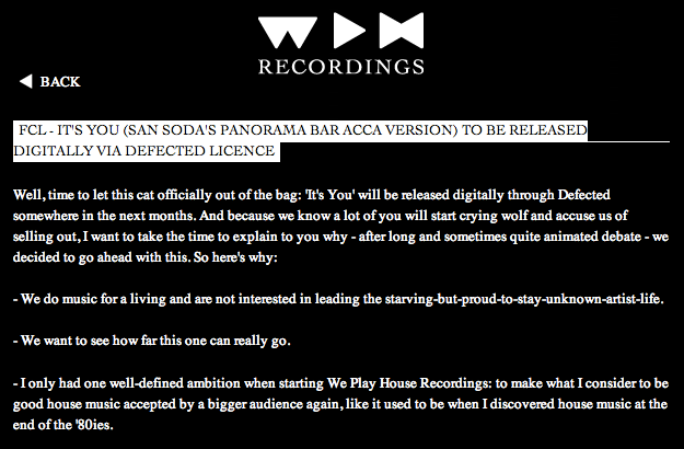 The Defected deal explained by We Play House Recordings